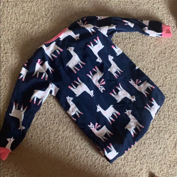 Carter’s Girls 3t Fleece Navy Llama Footie Pajamas - Picture 6 of 6